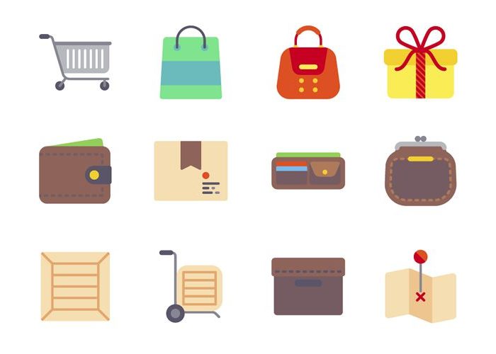 The Free Flat eCommerce Icon Set in PNG & SVG Formats
