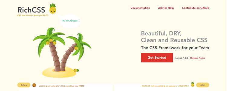 RichCSS Framework Beautiful DRY Clean Reusable CSS