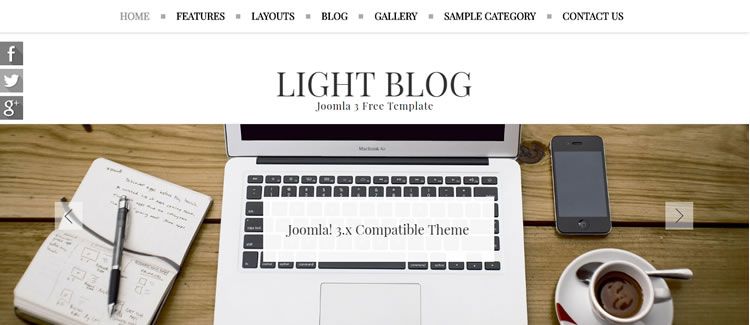 Light Blog flexslider free joomla template