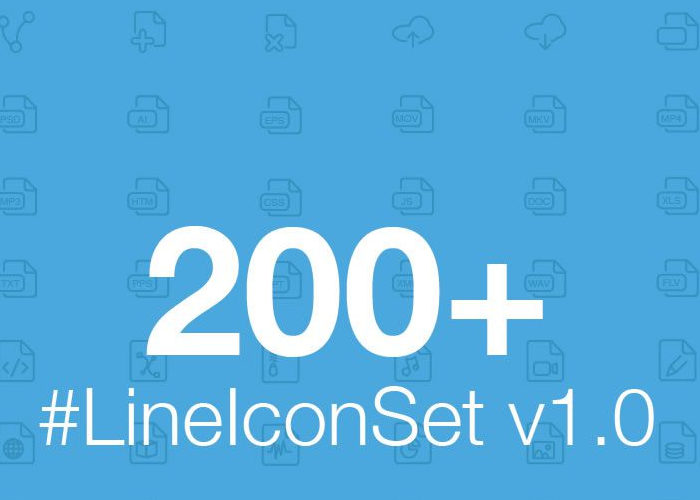 The Free Web and Mobile Line Icon Set v1.0 (200 Icons)