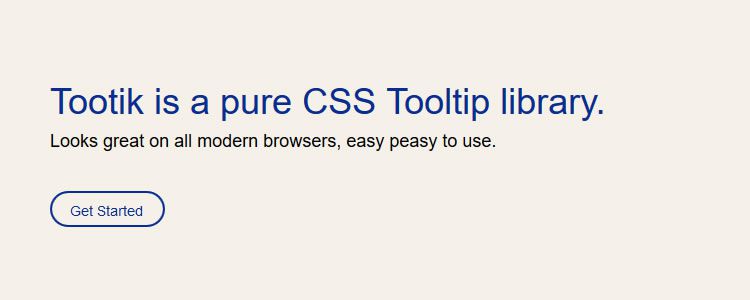 Tootik pure CSS Tooltip library