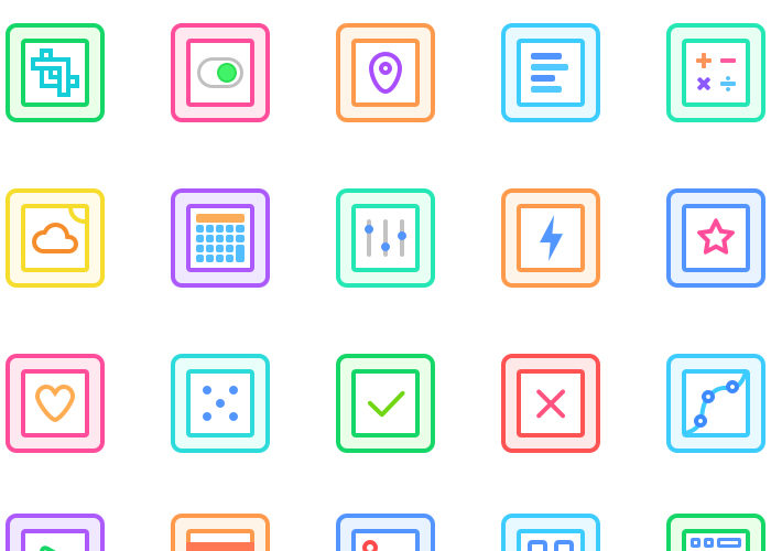 Gallericons – 30 Free Rounded & Colorful Icons for Sketch App