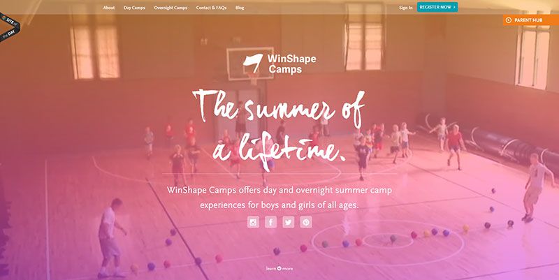 WinShapeCamps handdrawn typography web design trend