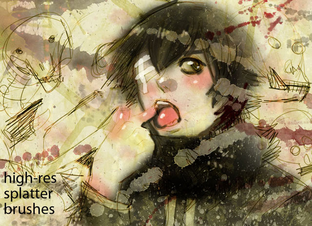 25 Free Splatter & Watercolor Photoshop Brushes VUPSWCBD01