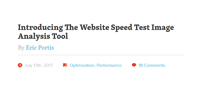 Introducing The Website Speed Test Image Analysis Tool