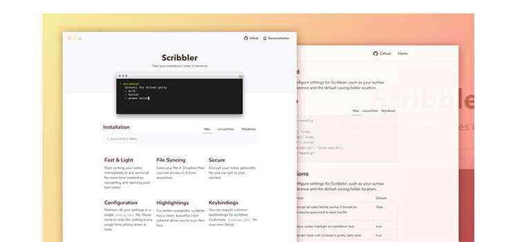 Freebie Scribbler Web Sitesi Şablonu HTML Sketch