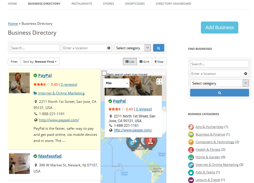 Business WordPress Directory Plugin Theme