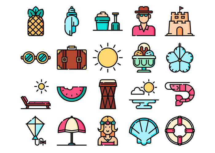 The Free Tropical Icon Set in SVG & PNG Formats