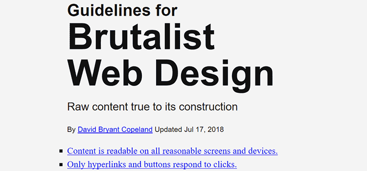 Guidelines for Brutalist Web Design