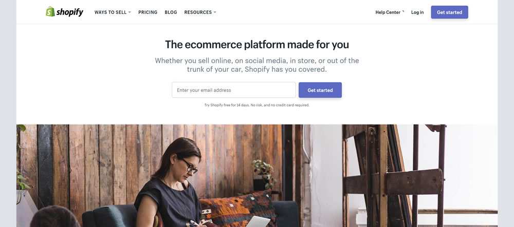 Shopify Homepage Negative Space Layout