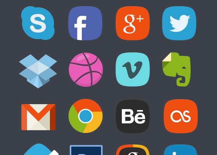 The Free Social Media Badges PSD Icon Set