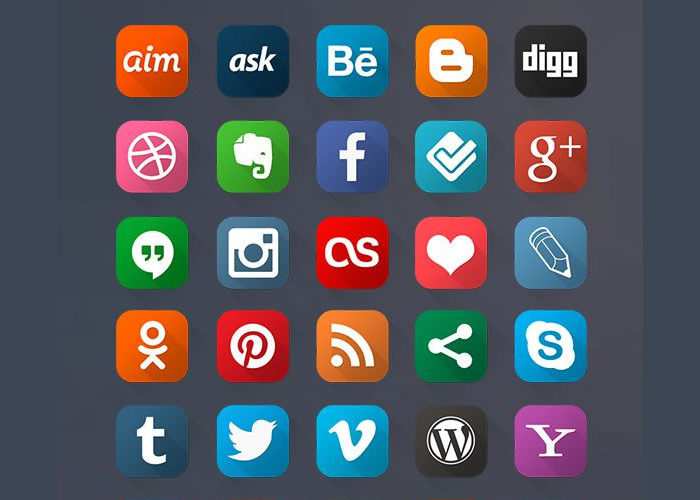 Free Long Shadow Social Media Icons (60 Icons, Photoshop PSD) logo-thumb
