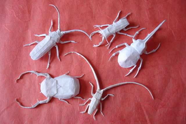 papercraft inspiration example Origami Beetles