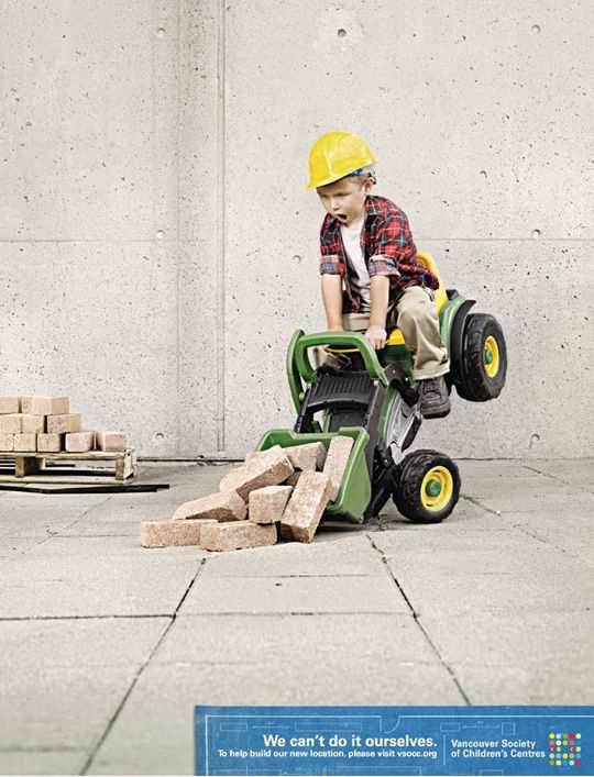 Public Awareness Print Ad 16 Print Ad - Child on a Toy Backhoe