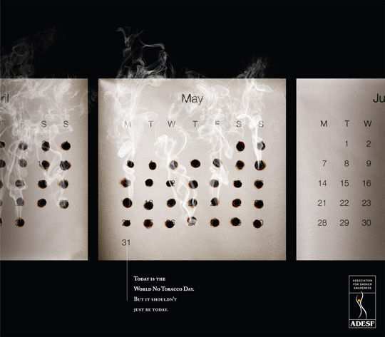 Public Awareness Print Ad 24 Print Ad - Burnt Calendar Dates