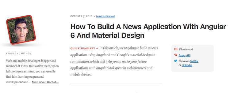 How To Build A News Application With Angular 6 And Material Design