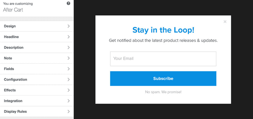 Building a form with MailOptin.