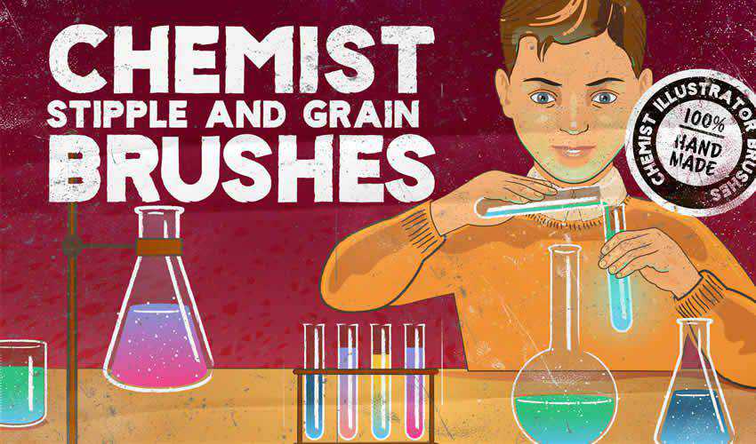 Chemist Stipple Grain adobe illustrator brush brushes abr pack set free