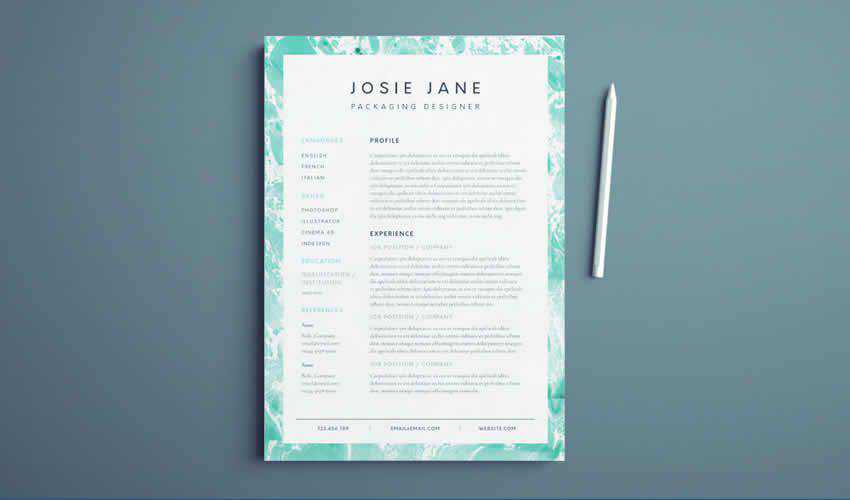  resume cv adobe indesign template free stylish creative