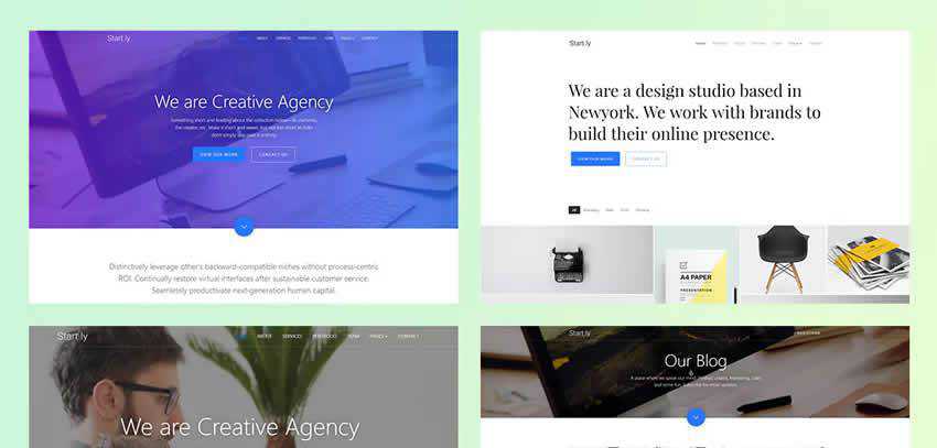 Start.ly Agency parallax scroll website one-page single creative template web design inspiration