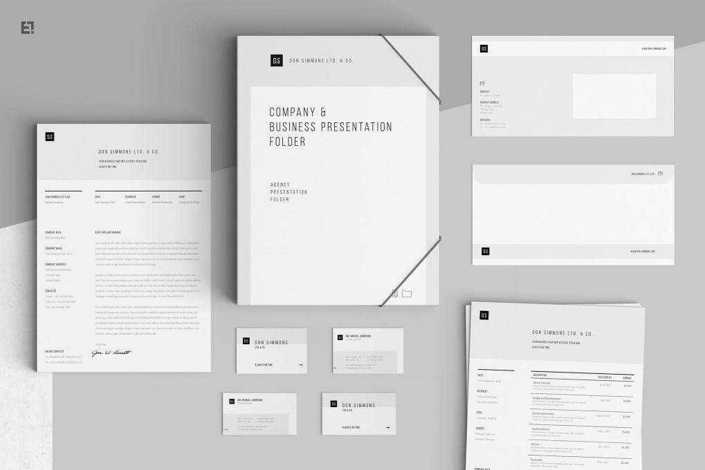 Minimal Gery corporate stationery business template format
