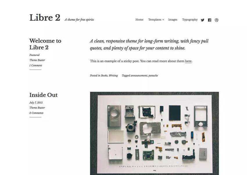 libre 2 writing free wordpress theme wp responsive template blog writer longform article