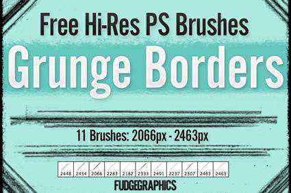 Borders PS grunge distressed free photoshop brush pack set adobe