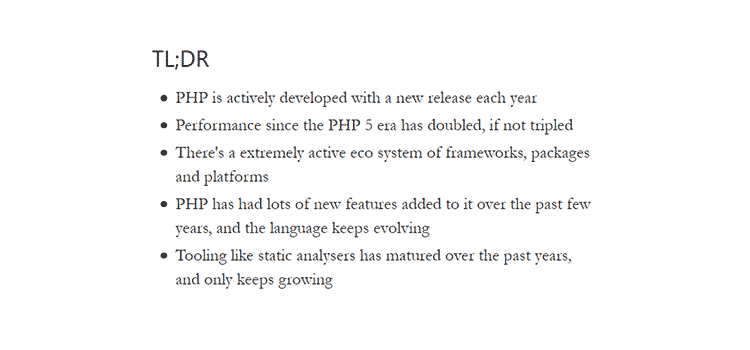 PHP in 2019