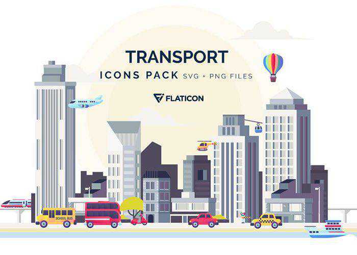 Free Transport Icon Set in SVG & PNG Formats