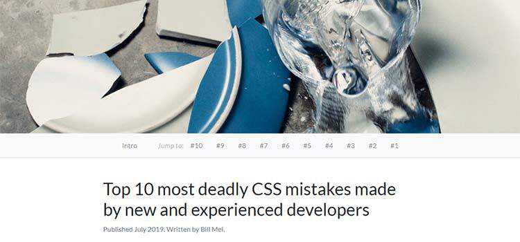 Top 10 most deadly CSS mistakes made by new and experienced developers