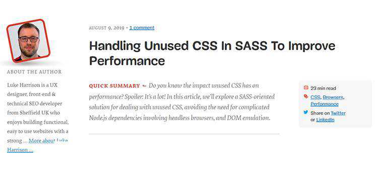 Handling Unused CSS In SASS To Improve Performance