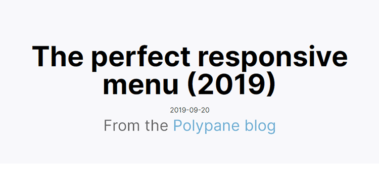 The perfect responsive menu (2019)