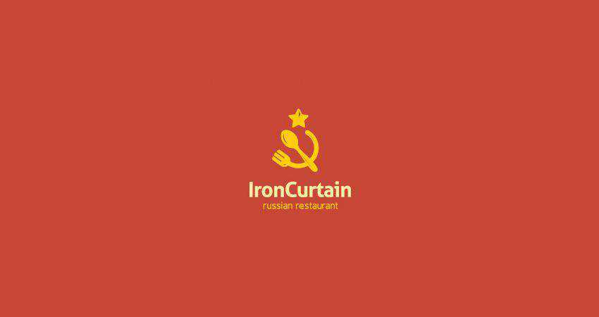 iron curtain flat logo inspiration example