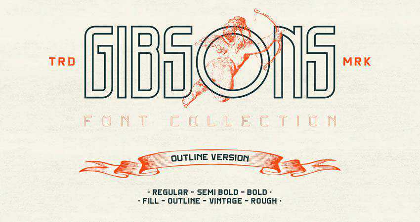 Gibsons - gratis contourlettertypefamilie