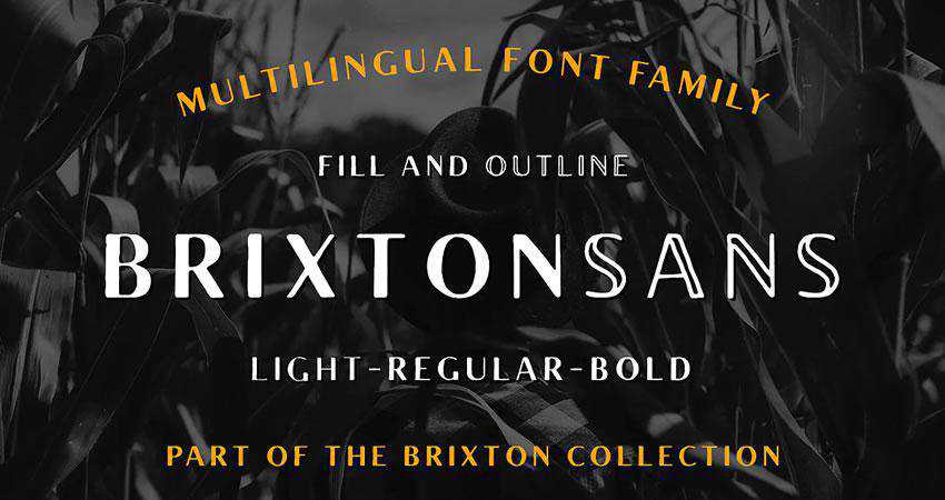 Brixton Sans - free outline font family