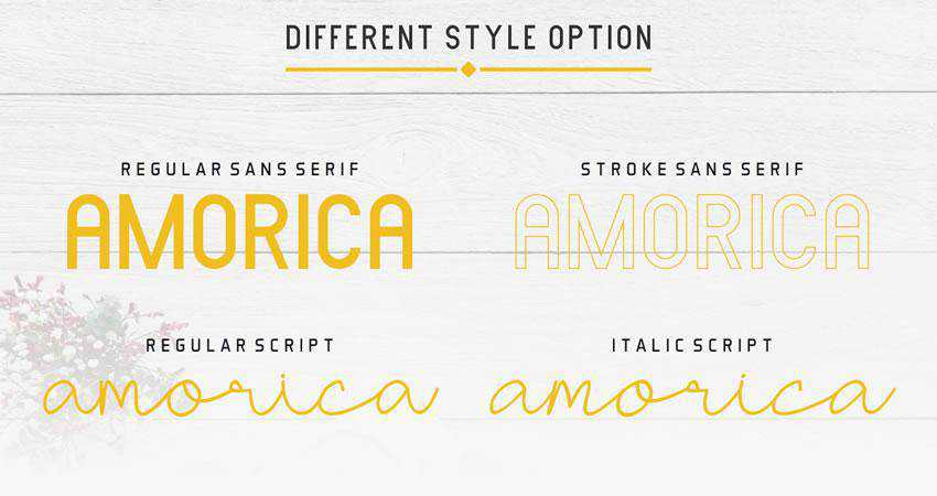 Amorica - free outline font family