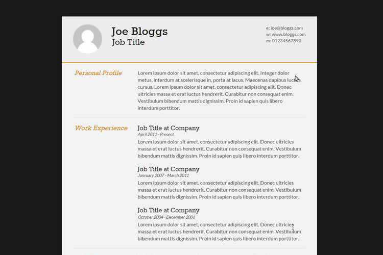 Html5 Resume Template Free Download from speckyboy.com