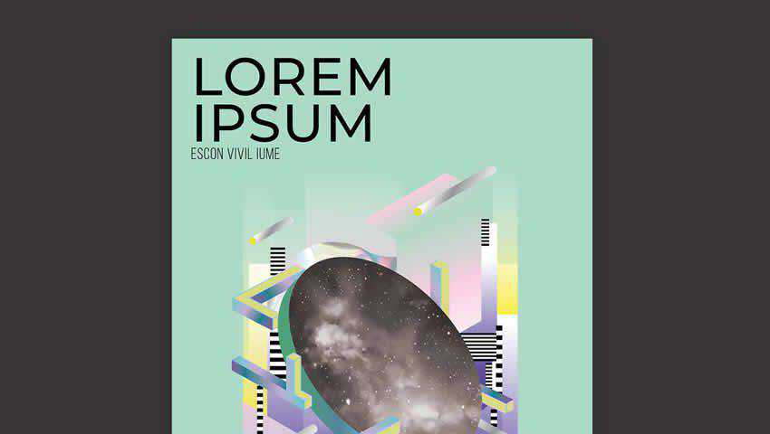 Futuristic Event Posters Set for InDesign