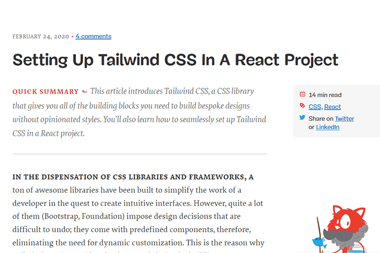 Example from Setting Up Tailwind CSS In A React Project
