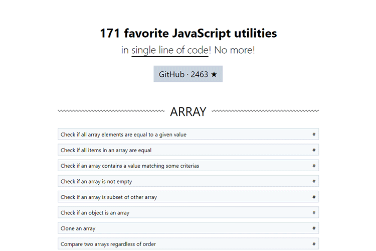 Example from 171 favorite JavaScript utilities