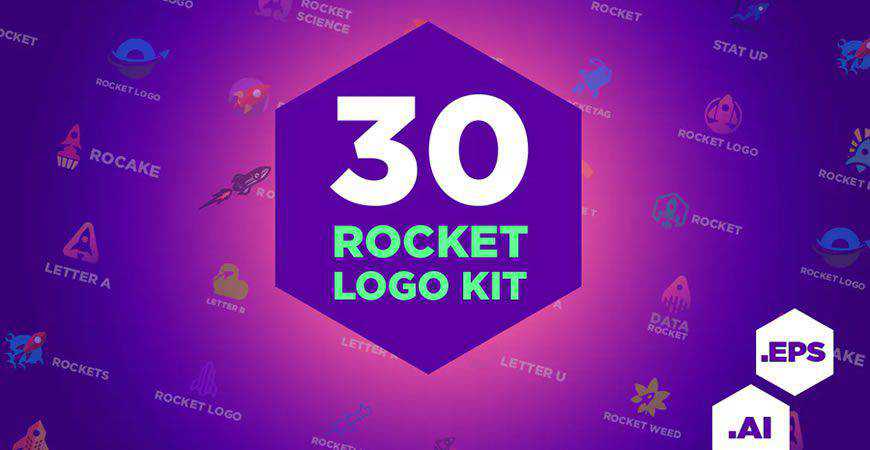 rocket logo creator kit template