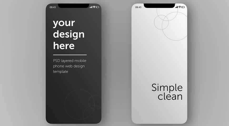 Smartphone Screens Photoshop PSD Mockup Template