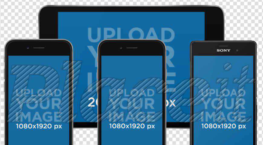 iPad iPhone Plus Android Phone Photoshop PSD Mockup Template