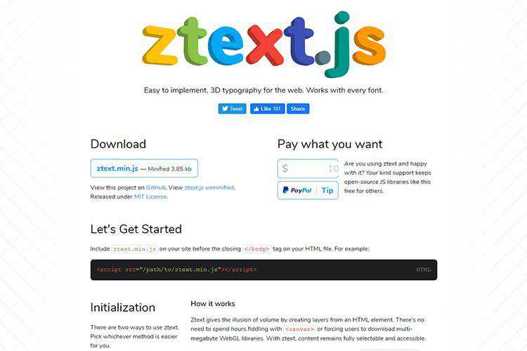 Example from ztext.js