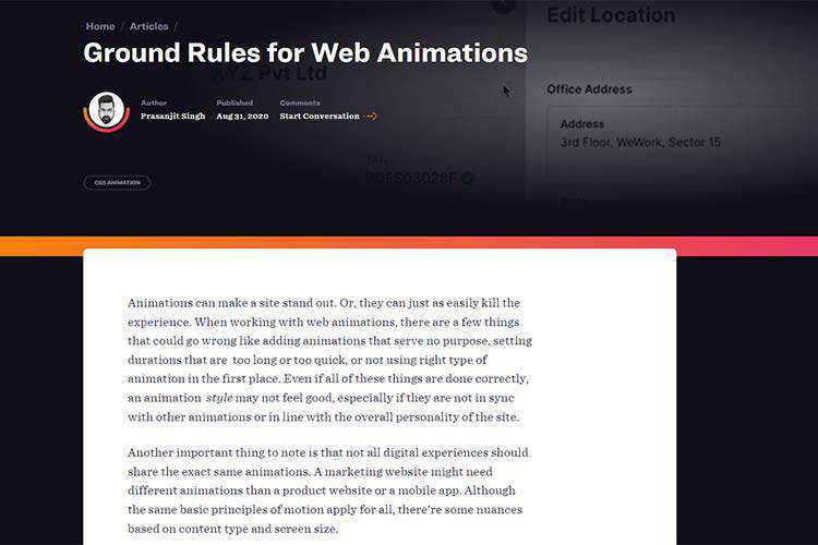 Example from Ground Rules for Web Animations