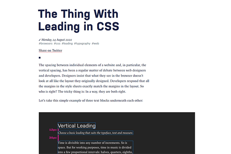 Example from The Thing With Leading in CSS