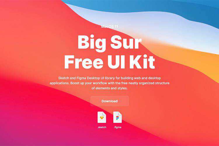 Example from Big Sur Free UI Kit