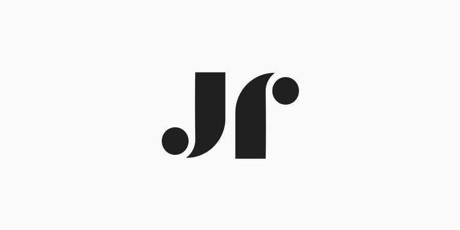JR  symmetrical logo design inspiration