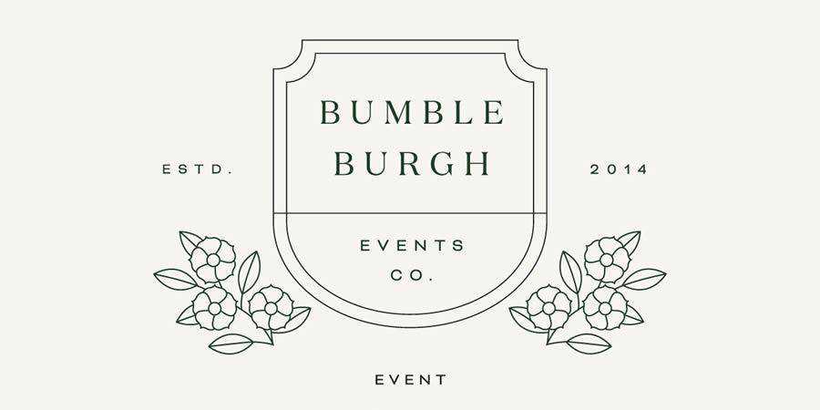 Bumble Burgh Events Co symmetrical logo design inspiration