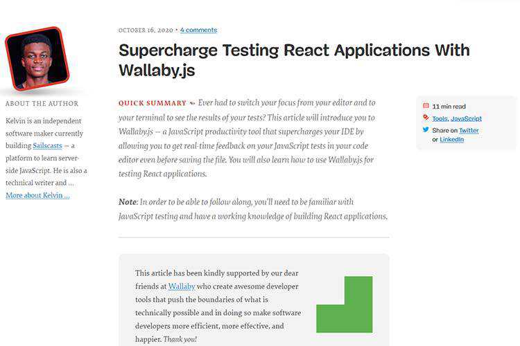 Example from Supercharge Testing React Applications With Wallaby.js